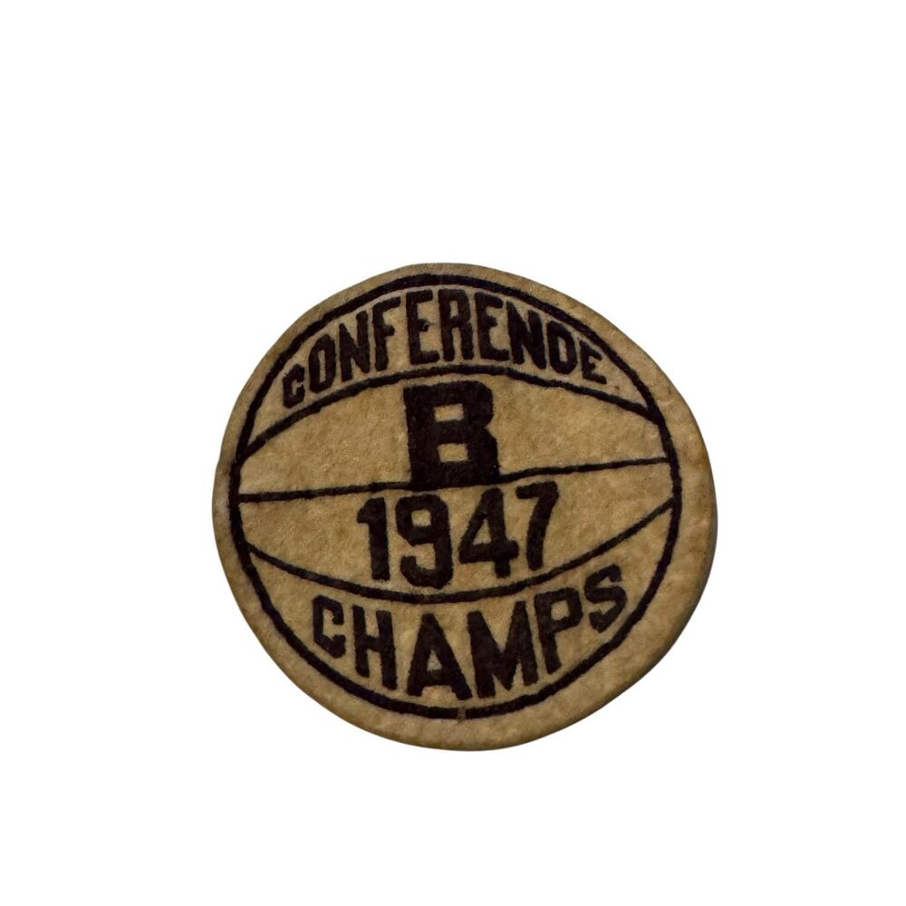 Vintage 1947 Conference B Champs Felt Basketball Patch Emblem ~3.5 Inch Sports